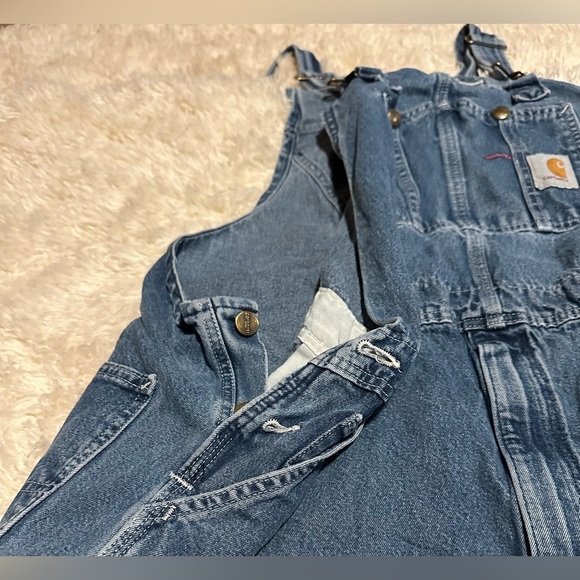 Carhartt Men's Blue Denim Overalls Size 48x30 EUC - Picture 3 of 5